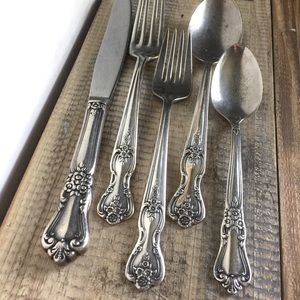 Rodgers Silver plate flatware extra plate silverware flowers